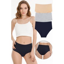 Brf Store Megsan Sensu Kadın Pamuklu Yüksek Bel 3'lü Külot Set