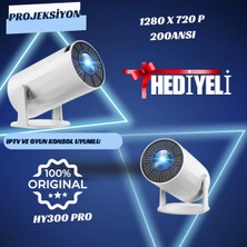 LED Projeksiyon Cihazı 4K Çözünürlük 1280X720 Beyaz 2000:1 Kontrast USB HDMI Kablosuz