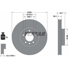 textar 92262705 fren diski ön sag(adet  vw touareg q7 cayenne bm 10 > 7p6615302