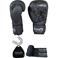 Empressco Yakuza Kick Boks Eldiveni Boks Eldiveni Muay Thai Eldiveni -3,5metre Boks Bandajı Şeffaf Dişlik