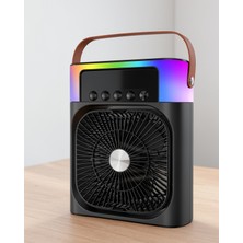 Azrlya Taşınabilir Sprey Fan Rgb Işıklı Mini Klima Soğutucu Nemlendirici USB Şarjlı