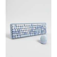 Azrlya Kablosuz Klavye Mouse Seti Mavi