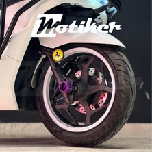 Motiker Honda Pcx Tam Jant Kaplama Tasarımı Sticker Etiket Modeli , Beyaz