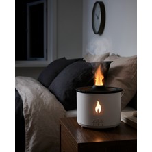 Azrlya Alev ve Volkan Efektli Ultrasonik Aroma Difüzörü LED Gece Lambalı Hava Nemlendirici