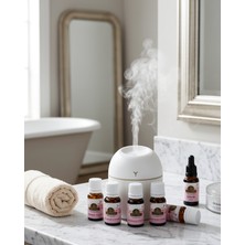 Azrlya Aromaterapi Hava Nemlendirici USB Çalışan Sessiz LED Işıklı Cihaz 5 Esans Hediyeli