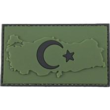 Vionna Single Sword Single Sword Bayrak Plastik Kabartma Haritalı Patch - Peç, Haki