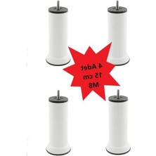 MarkEntegra Ince Diş M8 Beyaz Yükseltme Ayağı, 15 Cm, 4 Adet