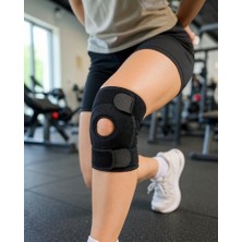 Azrlya Sporcu Dizliği Açık Patella Tasarımlı Ayarlanabilir Cırtlı Kısa Diz Desteği