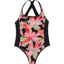 Roxy Active Rg One Piece Kız Çocuk Mayo, 16, ERGX103207, Anthracıte The Moves Floral, Kız Çocuklar