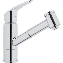 Ms Harmony Xl A42147 Pull-Out Eviye Bataryası, 8 Litre/dk Akış Hızı, Uzayabilen El Duşu, Krom