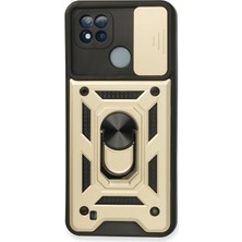 Uryport Realme C11 2021 Kılıf Pars Lens Yüzüklü Silikon - Gold