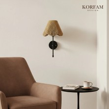 KorFam Rosalinda Aplik - Kablosuz Pilli Aplik Kahverengi Çiçek Şeklinde Aplik