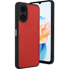 Uryport Oppo A38 Kılıf Aras Deri Kapak - Kırmızı