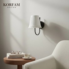 KorFam Kablosuz Pilli Aplik Beyaz Şerit Kumaş Püskül Detaylı Başlıklı Aplik