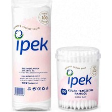 İpek Ipek Makyaj Pamuğu 70 Adet+Ipek Kulak Temizleme Pamuğu 100 Adet
