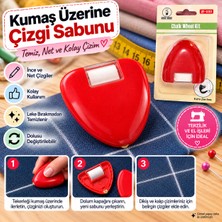 Haneliya Kumaş Üzeri Çizgi Sabunu Kırmızı – Tekerlekli Terzi Sabunu Kumaş Işaretleme ve Kalıp Çizim Aparatı