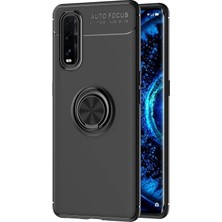 Uryport Oppo Find X2 Kılıf Range Yüzüklü Silikon - Siyah