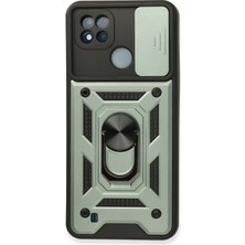 Uryport Realme C11 2021 Kılıf Pars Lens Yüzüklü Silikon - Yeşil