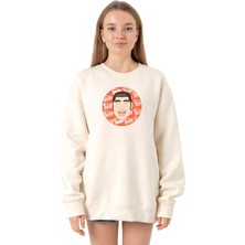 Tshirthane Monogatari Anime Takeo Gouda Circle Poster Ekru Kadın 2ip Sweatshirt P22055S4513, Xs