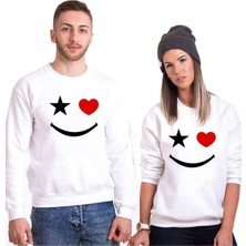 Tshirthane Yıldız Kalp Gülücük Sevgili Kombinleri Sweatshirt Kombini, Kadın, L-Tek Ürün Fiyatıdır, Kombin Yapmak Için En Az 2 Adet Sepete Ekleyiniz