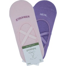 2'li Paket Kaydırmaz Yoga & Pilates & Dans & Bale Çorabı Avantajlı Set (Pembe ve Mor, 36-40)