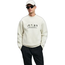 Lufian Erkek Oracle Sweatshirt 112030178 Kırık Beyaz