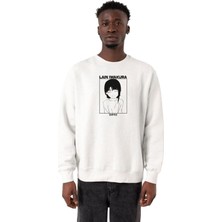 Tshirthane Serial Experiments Anime Lain Poster Beyaz Erkek 2ip Sweatshirt P22794S5090, M