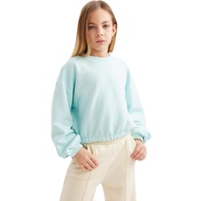 Vionna Defacto Kız Çocuk Regular Fit Bisiklet Yaka Sweatshirt