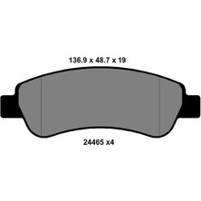 Kale Balata Citroen Jumper 2006-2024 Arka Fren Balatası 425469