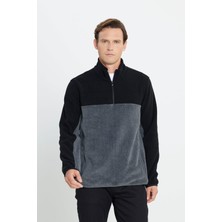 Ac&co Altınyıldız Classics Erkek Anti-Pilling Dik Yaka Polar Sweatshirt Siyah Melanj Xl
