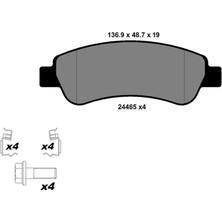 Kale Balata Citroen Jumper 2006-2024 Arka Fren Balatası (Aksesuarlı) 425469