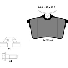 Kale Balata Peugeot 207 2006-2012 Arka Fren Balatası 425414