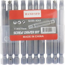 Vionna Hand Sfd Torx Bits Uç Seti, T30 75MM, 10 Adet