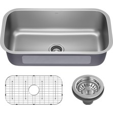 Vionna Kraus Premier 32" Undermount 18-Gauge Paslanmaz Çelik Tek Kase Mutfak Evyesi