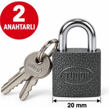 Tudor 20 mm Mini Metal Asma Kilit 2 Anahtarlı – Dolap Çanta Bavul Kutu Kilidi