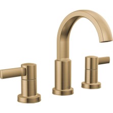 Delta Musluk Albion Yaygın Banyo Bataryası 3 Delikli, Altın Banyo Lavabo Bataryası, 2 Saplı Banyo Bataryası, Metal Push-Pop Drenaj Meclisi, 1.2 Gpm Akış Hızı, Şampanya Bronz 35855LF-CZ