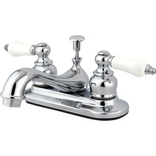Kingston Brass KB601B Victorian 4-Inç Centerset Lavatory Musluk Retail Pop-Up, Cilalı Krom By Kingston Brass