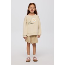 Kız Çocuk Çiçek Motifli Sweatshirtv 12 Yaş (152 Cm)