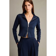 Defacto Yarım Balıkçı Yaka Modal Fermuarlı Sweatshirt G2921AX25AU