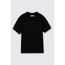 Erkek Çocuk Siyah Polo Yaka Tişört 8 Yaş (128 Cm)