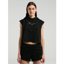 Ever Classics Wmn Siyah Kadın Crop Kapüşonlu Kolsuz Sweatshirt