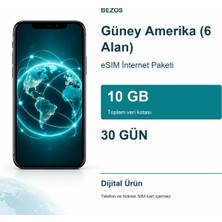 Bezos Güney Amerika (6 Alan) Esım Internet Paketi 10 GB 30 Gün