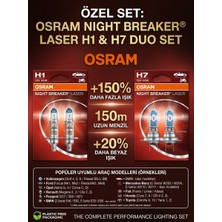 Osram Night Breaker Laser H1 & H7 Duo Set - %150 Daha Fazla Işık
