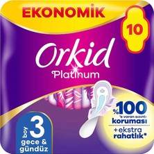 2 Adet Orkid Platinum Hijyenik Ped Gece Ekonomik Paket 10'lu