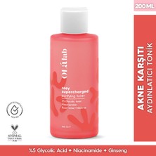 4 Adet Olalab Akne, Siyah Nokta ve Leke Karşıtı Aydınlatıcı Sıkılaştırıcı %5 Glikolik Asit Tonik 200 ml