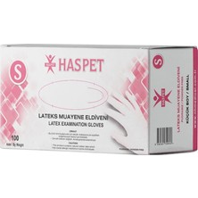 4 Adet Has-Pet Lateks Pudrasız Eldiven S 100'LÜ Paket