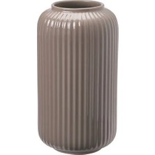 IKEA Stılren Seramik Vazo , Koyu Gri-Bej, 22 cm