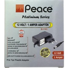 Peace B-1101 12V 1A 5.5x2.5mm Uçlu Priz Tipi Adaptör