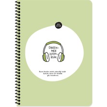 Vionna Keskin Color Hisli Şeyler A4 Kareli Spiralli Stickerli Defter Dinlenmek Istiyorum