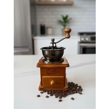 Vionna Vintage Manuel Kahve Değirmeni, Ahşap ve Paslanmaz Çelik, Retro Tasarım, Ayarlanabilir Öğütme, Espresso ve Baharat Için, Dekor 20X10 cm